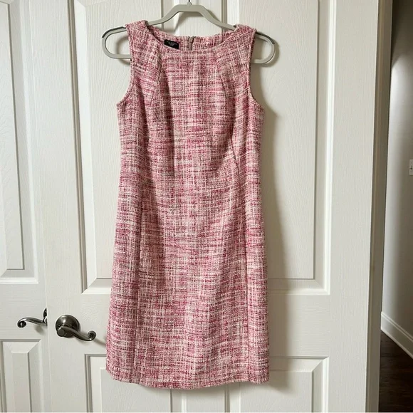 Talbots 8P Classic Vintage Pink Tweed Dress - Picture 1 of 6
